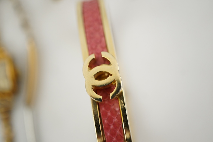 XX REMOVE ROLEX XX, A collection of watches and a bangle, comprising: two Seiko quartz watches; a manual winding watch by Larex; a quartz watch by Eterna; a quartz watch by Rotary; and a quartz watch by Pulsar; together